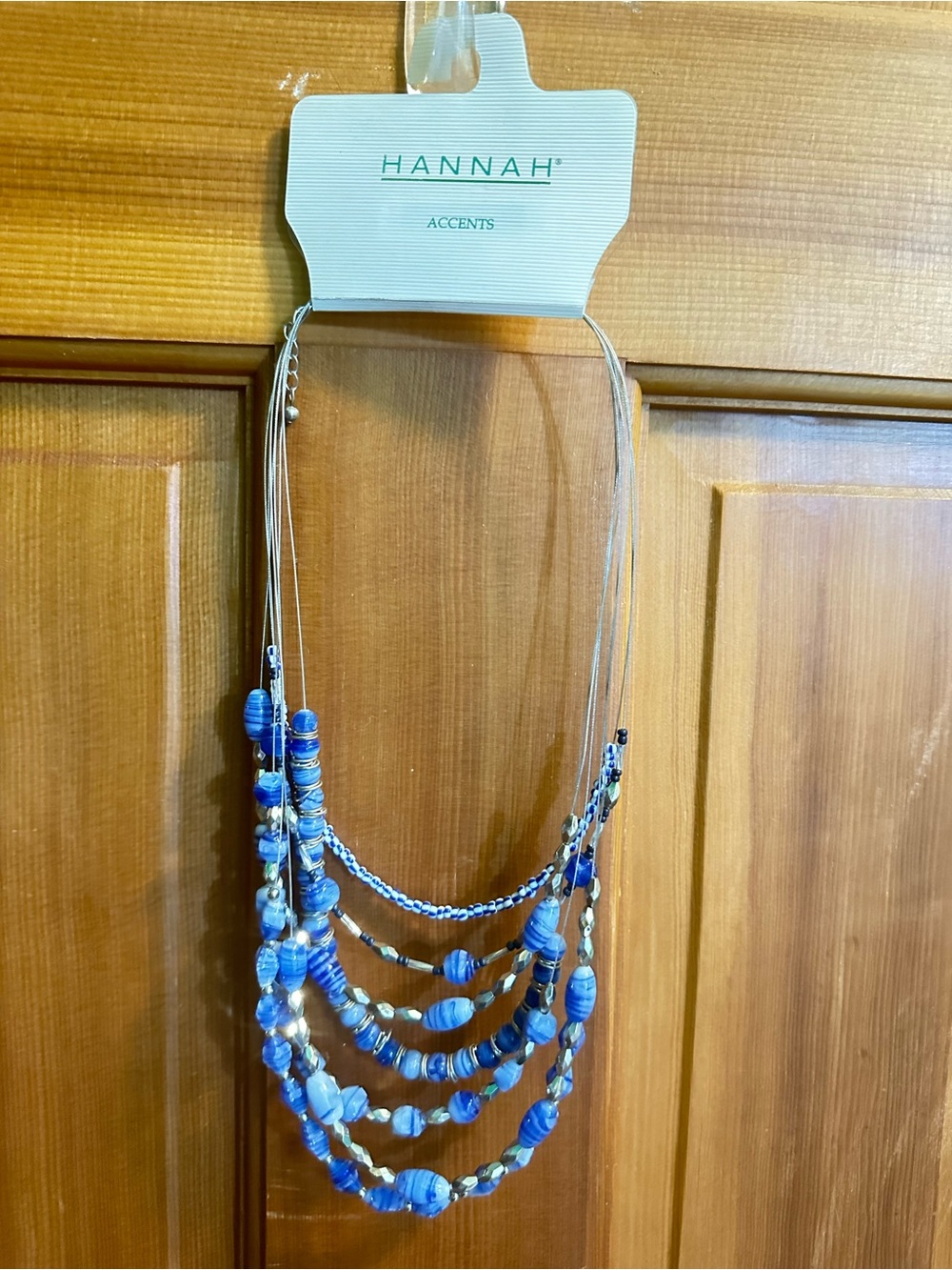 Hannah Layered Multi-Strand Blue Bead Necklace